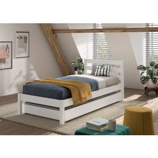 Enkeltseng med udtræksseng 90 x 200 – Pino, hvid