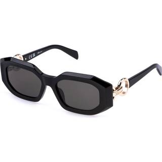 Blumarine Kvinde SBM868 700 Solbriller Acetat Sort Røg Geometrisk Normal