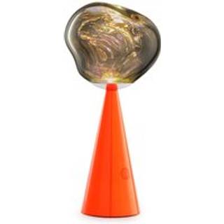 Tom Dixon LED-batteridrevet bordlampe Melt fluoro/rød Højde 29 cm IP44 Melt, dæmpbar, Rød, Stue/spisestue, Plast, Design