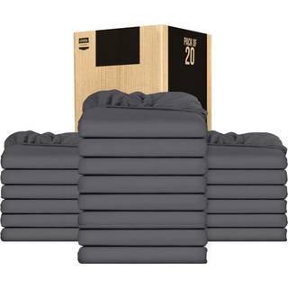 Utopia Sängkläder tvillingmonterade lakan - bulkpaket med 20 bottenplåt - mjuk borstad mikrofiber - djupa fickor - krympning & blekningsbeständig
