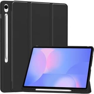 EIDERWOOD Samsung Galaxy Tab S10 FE+ (Plus) Tri-Fold Kunstlæder Tablet Cover m. Stylus Pen Holder - Sort