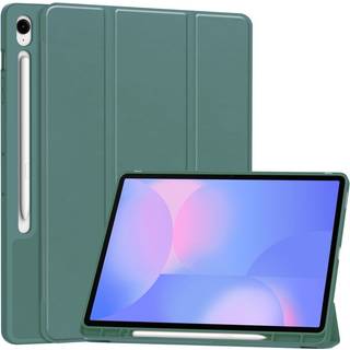 EIDERWOOD Samsung Galaxy Tab S10 FE+ (Plus) Tri-Fold Kunstlæder Tablet Cover m. Stylus Pen Holder - Mørkegrøn
