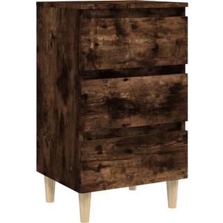 Sengeskab M. Massive Træben 40X35X69 Cm - 1 / Røget eg