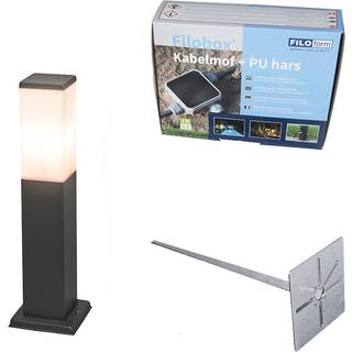 Moderne udendørs stolpelampe mørkegrå med opal 45 cm IP44 - Malios