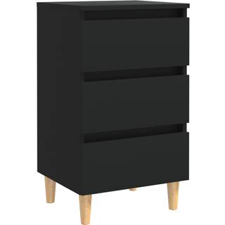 sengeskab m. massive træben 40x35x69 cm sort