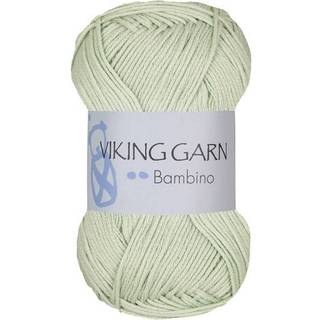Viking Bambino 432 Lys grøn Indhold: 50% Bambus, 50% bomuld Vægt/længde: 50 g = ca. 176 meter Anbefalet pind:3 mm Anbefalet hæklenål:2.5 mm Strikkefasthed: 10 cm = 28 m Vask:40°C / Tørres fladt.
