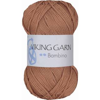 Viking Bambino 409 Lys brun Indhold: 50% Bambus, 50% bomuld Vægt/længde: 50 g = ca. 176 meter Anbefalet pind:3 mm Anbefalet hæklenål:2.5 mm Strikkefasthed: 10 cm = 28 m Vask:40°C / Tørres fladt.
