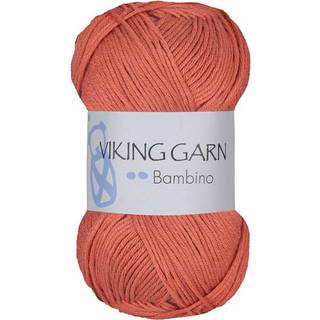 Viking Bambino 453 Orange Indhold: 50% Bambus, 50% bomuld Vægt/længde: 50 g = ca. 176 meter Anbefalet pind:3 mm Anbefalet hæklenål:2.5 mm Strikkefasthed: 10 cm = 28 m Vask:40°C / Tørres fladt.