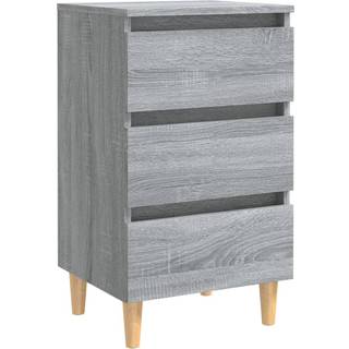 Sengeskab M. Massive Træben 40X35X69 Cm - 1 / Grå sonoma-eg