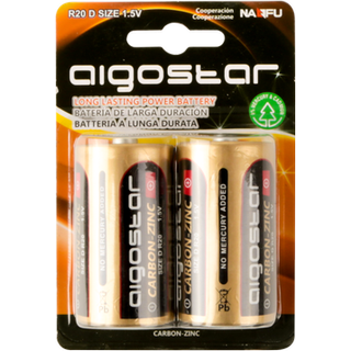 2 stk. D Batteri - 1,5V, R20D