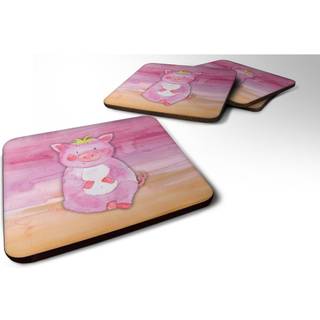 """" Caroline's Treasures Pig Watercolor Decorative Coasters 3.5 Multicolor """"