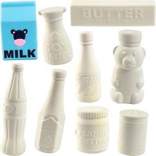 DIY Party Craft Kit Jumbo Food Container squishies (9 unika söta skafferiformer) -vita kawaii doftande långsamt stigande squishy leksaker doftand