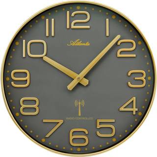 Atlanta 4539/9 Funk-Wanduhr Goldfarben/Grau