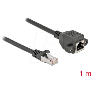 Delock S/FTP RJ45 forlængerkabel, 1 m – sort