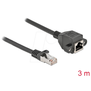 Delock S/FTP RJ45 forlængerkabel, 3 m – sort