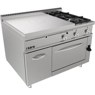 SARO Kogeplade komfur gasovn + 2 brændere + låge LQ model LQ / TPG6LO