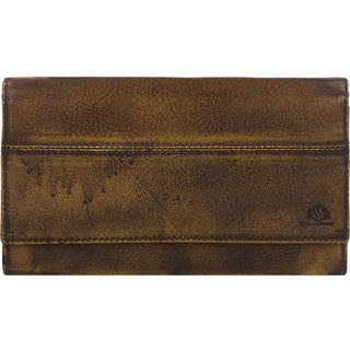 Geldbörse Leder 10x13cm mit Reißverschluss "Destressed" dirty yellow