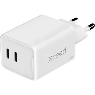 Xceed 45W GaN Multifunktionel Vægoplader - 2 x USB-C - Hvid