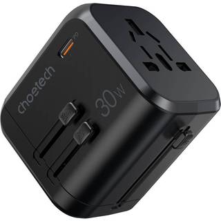 Essager GaN 65W PD 2x USB-C, 1x USB-A og 1x AC rejseoplader - US/UK/EU/AU