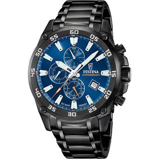 Festina F20735/1 Herrenuhr Chronograph Schwarz/Blau 20 bar