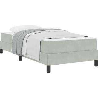 Boxmadras Med Topmadras Med Madras Lysegrå 100 X 200 Cm Fløjl