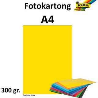 Karton Folia A4 300g Syrefrit og 100% returpapir gul