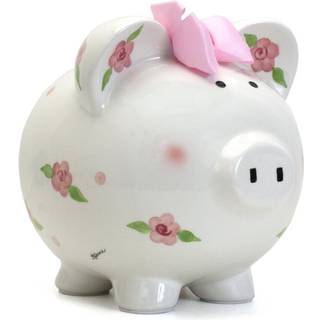 Barn til at v?rne om keramisk piggy bank til piger posies og polka prikker