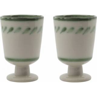 House Doctor Diva krus på fod 25 cl 2 pak Off white-Grøn