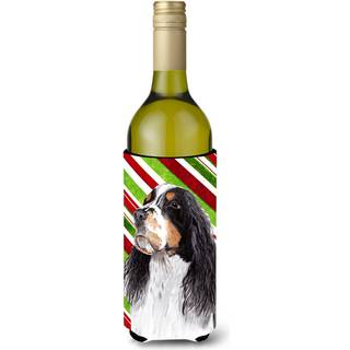 Caroline's Treasures SC9321Literk Springer Spaniel Candy Cane Holiday Christmas Wine Bottle Hugger Bottle Cooler Sleeve Hugger Machine vaskbar sa