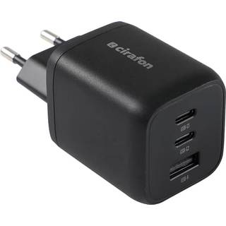 Cirafon 65w Multiport Usb-c-oplader Pd/qc 3.0 Sort