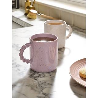 Next Set of 2 Multi Lilac and Cream Speckle Mugs