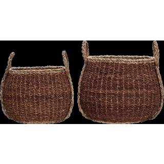 House Doctor Rangi Opbevaringskurv 2-pak - Kurve Søgræs Brun - 900000246