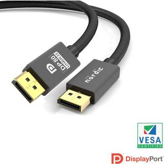 VESA-certificeret 2m nylonflettet DisplayPort 2.1-kabel DP80 UHBR20 80Gbps 16/10/8K60Hz 4K240/165/144Hz DSC1.2a HDR HDCP2.2 FreeSync G-Sync