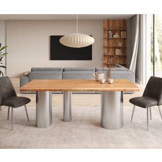 Esstisch Edge 200x100 XL Akazie Natur Troa Edelstahl gebürstet Live-Edge