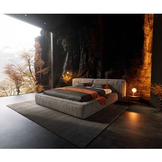Polsterbettgestell Coperti 180x200 cm Mikrofaser Grau
