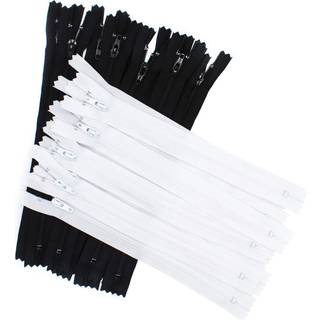 Zipperstop Wholesale - 50pcs ~ Black 25 & White 25 YKK #3 Nylon Coil Zippers Tailor Sewing Tools Garment tilbeh?r 9 tommer lavet i USA