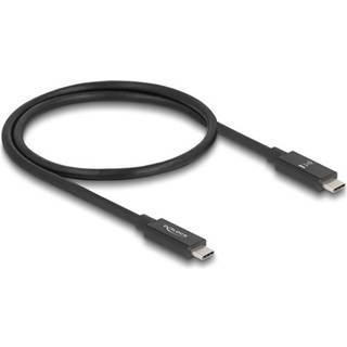 Delock USB-C til USB-C kabel 240W PD, 80 Gbps, 16K @ 60Hz, 0,5m - Sort