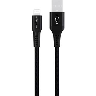 GreyLime Braided USB-A til Lightning Kabel Sort, 3 m