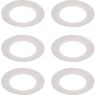 Sæt med 6 indbyggede spots hvide inkl. Dim to Warm LED 7W IP65 - Blanca