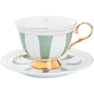 Hilke Collection Anima Kop Med Underkop Sage - Kaffekopper Porcelæn Salvia - CS202501SA