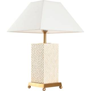 Bordlampe Home ESPRIT Hvid Beige Gylden 50 W 220 V