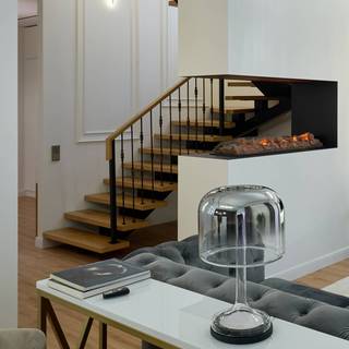 Maytoni LED bordlampe Spirito, Aluminium/grå/zink, Stue/spisestue, Glas