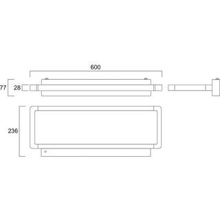 Sylvania LED-væglampe Areum, 60 x 24 cm, hvid, 840 Areum, Hvid/opal, Arbejdsværelse, Metal