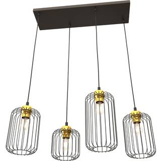 Vander 4 Sort/Guld pendellampe - Ø16 cm, E27, 230V, uden lyskilde