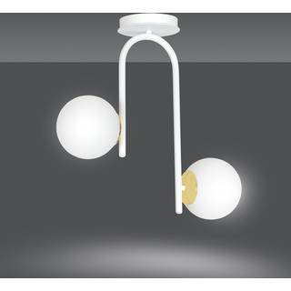 Ragnar 2 Hvid/Guld loftslampe - Ø15 cm, E14, 230V, uden lyskilde