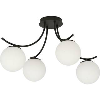Boston 4 Sort/Opal loftslampe - Ø15 cm, E14, 230V, uden lyskilde