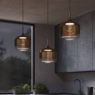 Maytoni LED-hængelampe Spirito, guld, glas/metal, Ø 26 cm