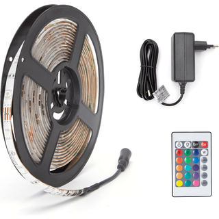 LED RGB strip, 5M - Med 24-Knappers Fjernbetjening