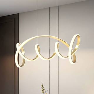 Kira LED-hængelampe, guldfarvet, længde 102 cm, 4000 K