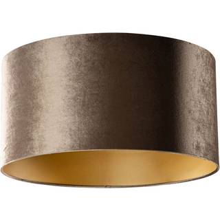 Velvet lampeskærm brun med guld indvendig 50/50/25